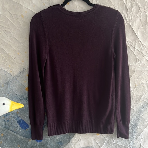Gap Luxe Plum Sweater w/Shoulder Buttons M - Picture 8 of 11